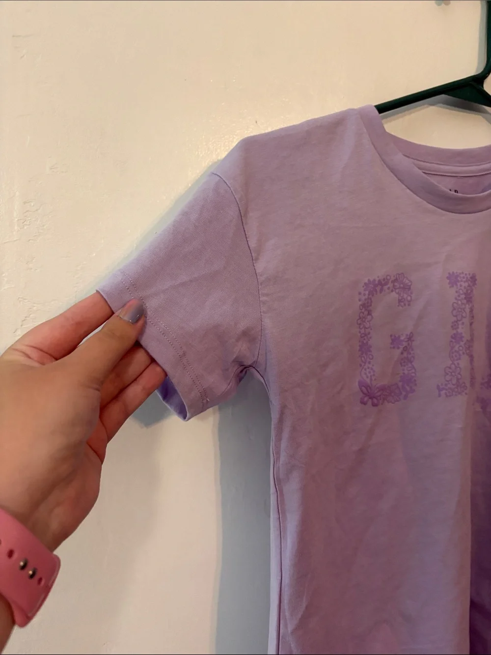 GAP Kids Lavender Short-Sleeve Floral Logo Tee